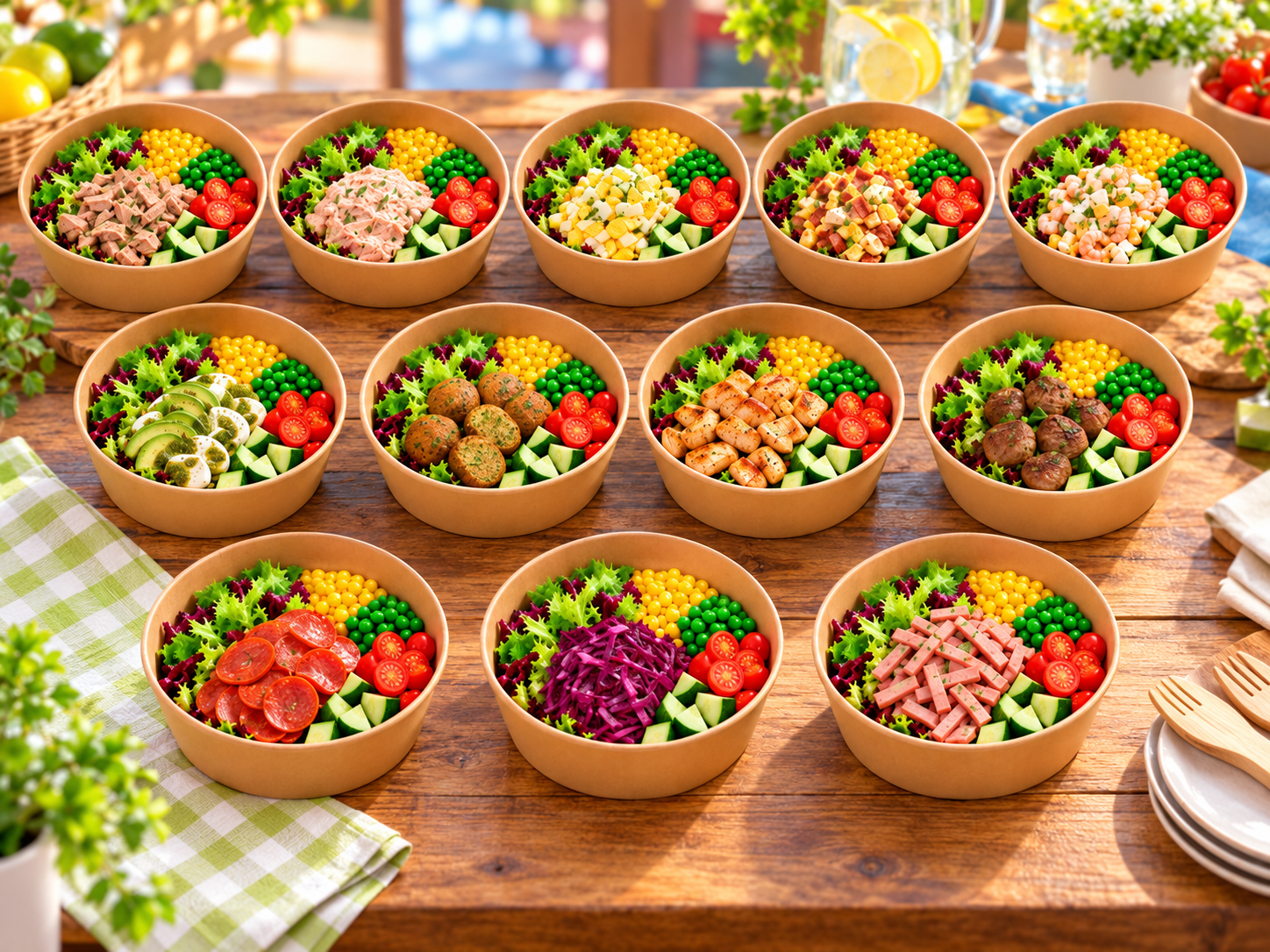 Grønt Salat Bowls – skolemad fra Onlineskolemad